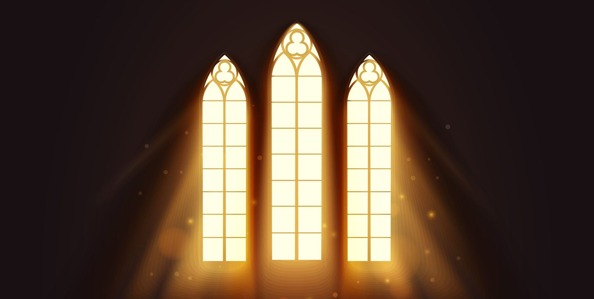 Vector Illustration Light Flows Into Church Window